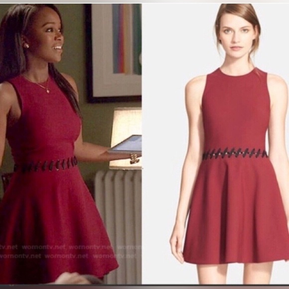 Elizabeth and James Carter Burgundy Skater Dress size 0 - Picture 2 of 5